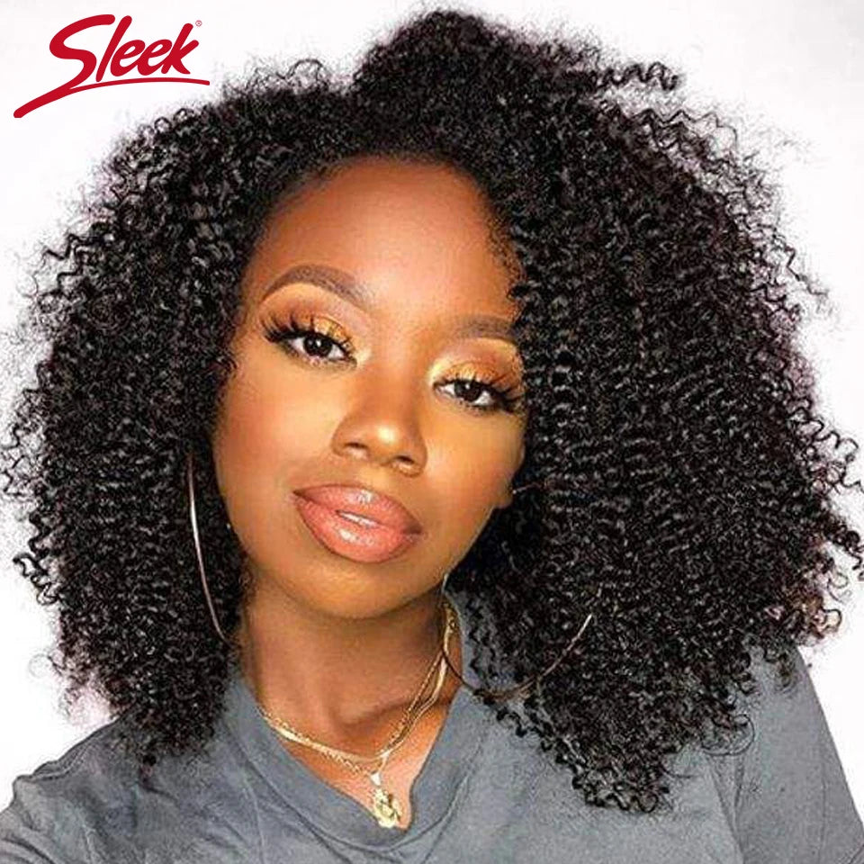 Sleek Afro Kinky Curly Black Human Hair Wigs Ombre T1B/30 Brazilian