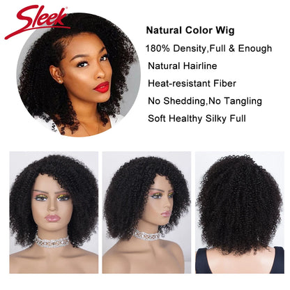 Sleek Afro Kinky Curly Black Human Hair Wigs Ombre T1B/30 Brazilian